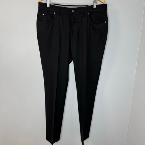 Hiltl Kent Pants Contemporary Fit Stretch Black Wool Blend Men's 52 US 36 - Picture 1 of 14